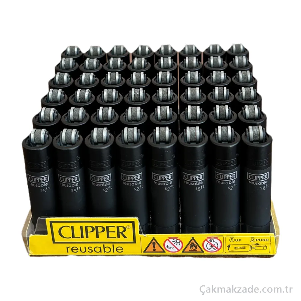 Clipper Micro Mat Siyah Soft Çakmak — toptan çakmak (görsel 2)