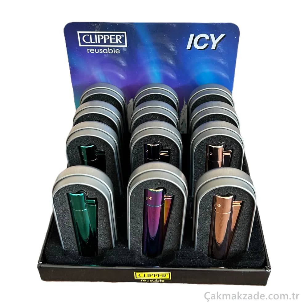 Clipper Metal ICY Kutulu Çakmak — toptan çakmak (görsel 2)