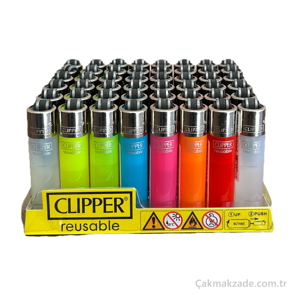Clipper Micro Şeffaf Neon Çakmak — toptan çakmak