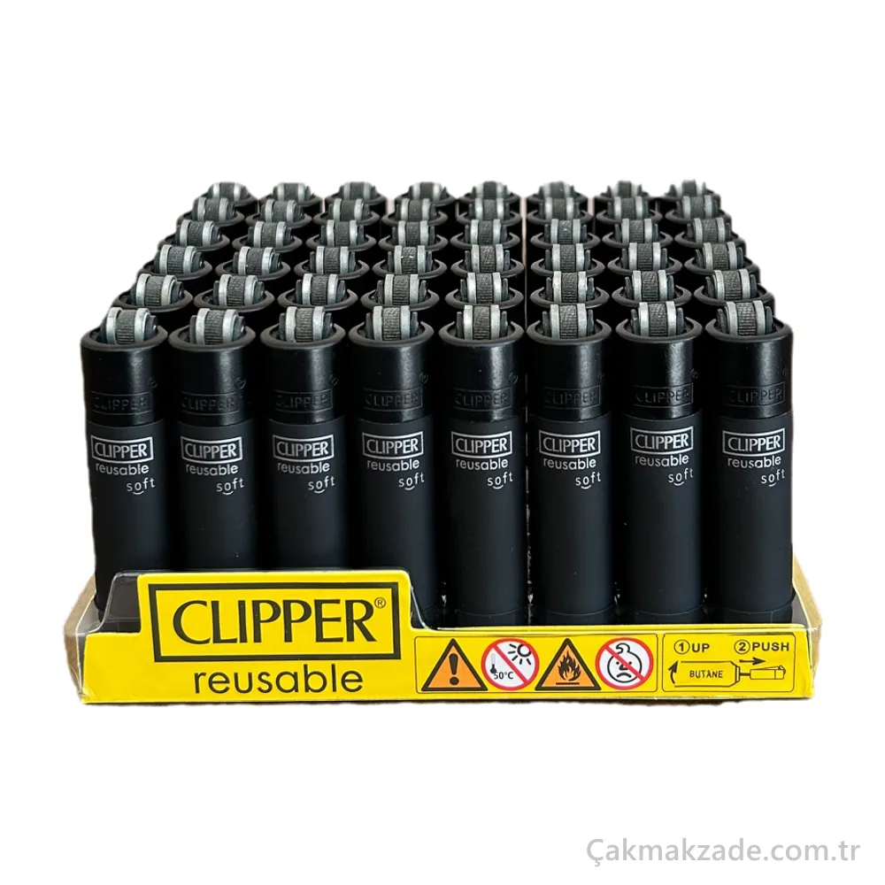 Clipper Micro Mat Siyah Soft Çakmak — toptan çakmak